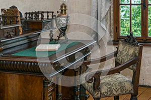 Medieval writing table with chair