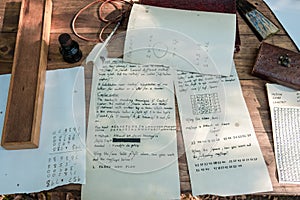 Medieval writing. Tools for ancient writing.