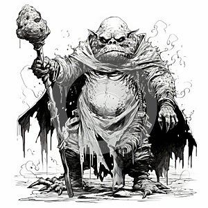 Medievalist Anthropomorphic Monster Character Design In Poster Art photo