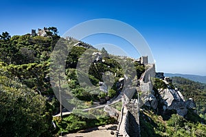 Medievel Castle of the Moors in the Sintra region of Portugal