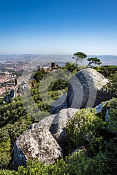 Medievel Castle of the Moors in the Sintra region of Portugal