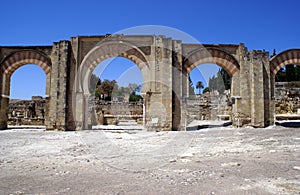 Medina Azahara palace arched entrance in Cordoba, Andalusia, Spain, Europe