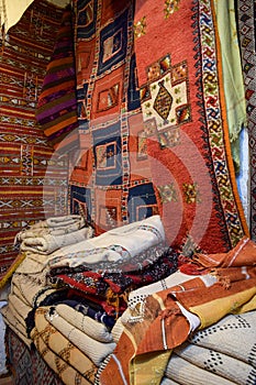 Medina Fez, Fes old town carpet rugs shop