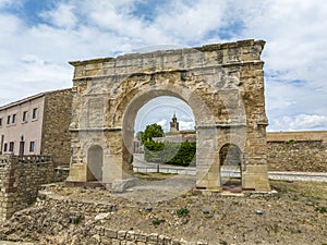 Roman arch of Medinaceli (2nd-3rd century) Soria province Spain photo