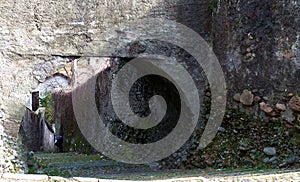 Medioeval village, flight of steps. Castiglione Olona Italy