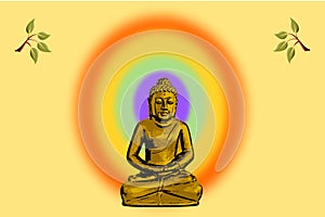 Meditating Buddha - Rainbow Colors