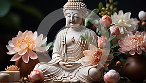 Meditazione statua posizione porta spirituale armonia generato secondo 