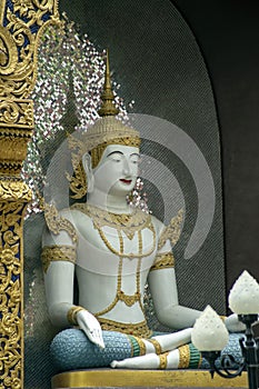 Meditating buddha statue, Wat Saen Muang Ma Luang, Chiang Mai, Thailand