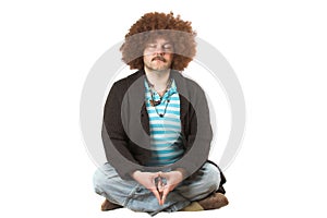 Meditating hippie