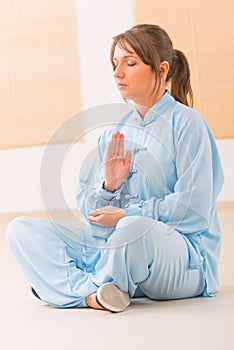 Meditating woman