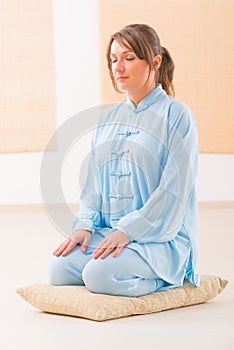 Meditating woman