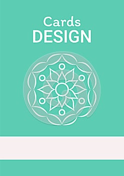 Meditation for beginners vector card design template