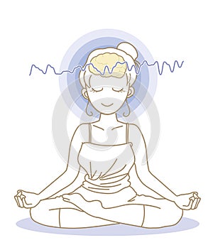 Meditation and brain waves -Woman