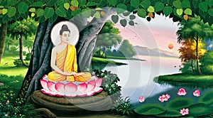 The meditation of Buddha image