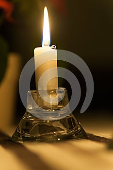 Meditation Candle Burning in Religious Ceremony