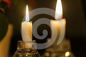 Meditation Candle Burning in Religious Ceremony