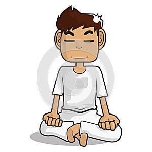 Meditation cartoon character