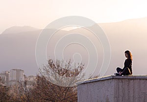 Meditation in city