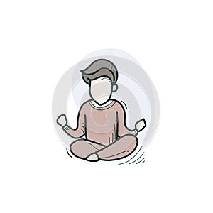 Meditation color icon. Man meditating