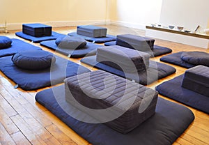 Meditation Cushions in Meditating Room Buddhism Dharma Session