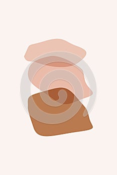 Meditation flat. Poster with ovale stones minimalist style overlay. Vector illustration. Abstract shape rocks background