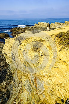 Meditation in front of the sea in Alentejo area, Portugal