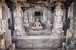 Meditation in Hampi temple
