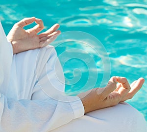 Meditation Hands Above Water