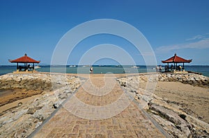 Meditation hut at sanur beach in bali