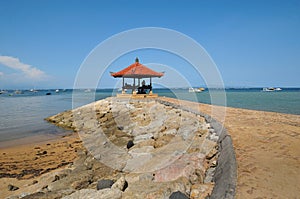 Meditation hut at sanur beach in bali