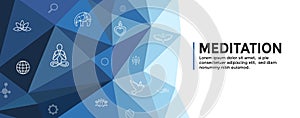 Meditation Icon Set and Web Header Banner