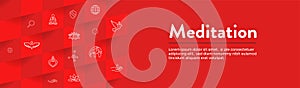 Meditation Icon Set and Web Header Banner