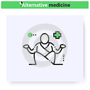 Meditation line icon. Editable illustration