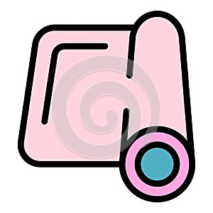 Meditation mat icon vector flat