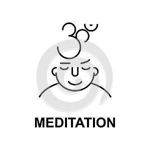 meditation on mind icon. Element of human mind icon for mobile concept and web apps. Thin line meditation on mind icon can be used