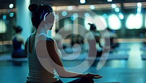 Meditation in Modern Fitness Center