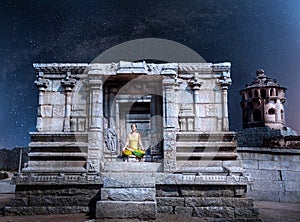 Meditation at night in Hampi