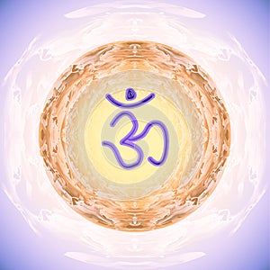 Meditation with om symbol energy