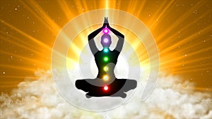 Meditation People Achieve Enlightenment, Activation Of Chakra and Aura In The Body