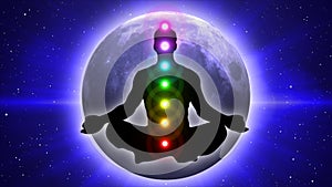 Meditation People Achieve Enlightenment, Activation Of Chakra and Aura In The Body