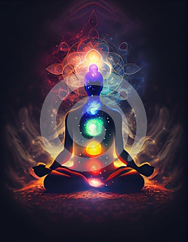 Meditation and spiritual practice concept, created with generative AI