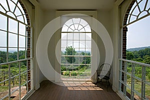Meditation spot for Thomas Jefferson in gardens of Monticello, in Charlottesville, Virginia