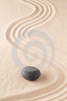 Meditation stone in Japanese zen garden