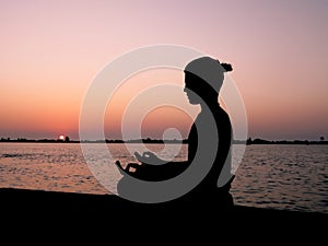 Meditation at sunset