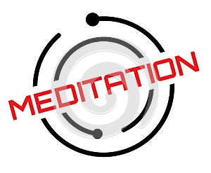 Meditation typographic stamp
