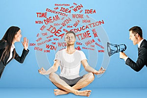 Meditation and work concept