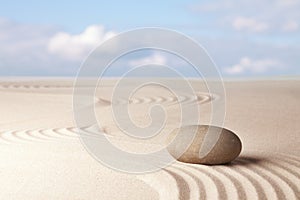 Meditation zen sand and stone garden