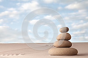 Meditation zen sand and stone garden