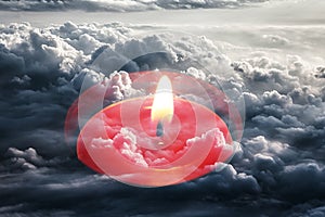Meditational Candle In Clouds High Quality photo