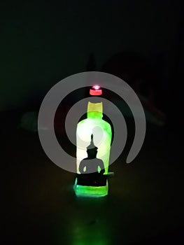 Meditative Buddha bottle art decoration